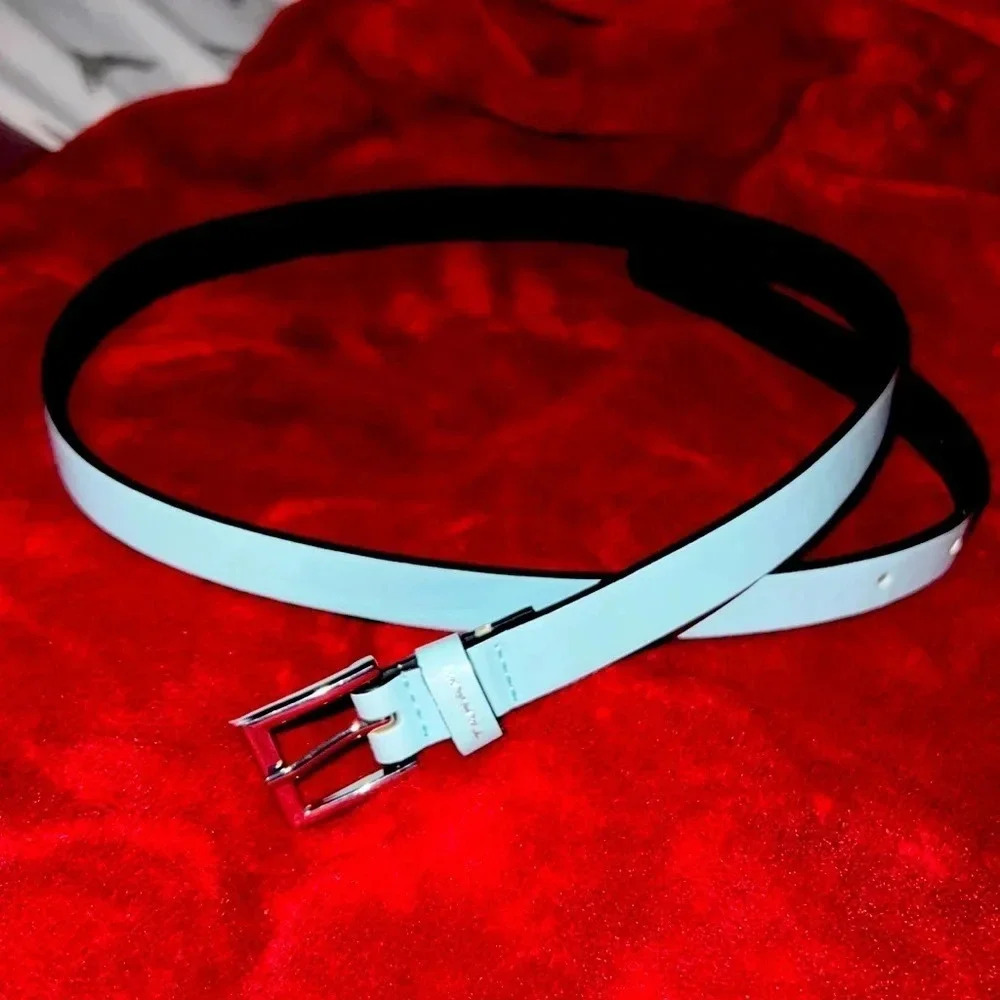 Tahari Teal slim belt Sz S